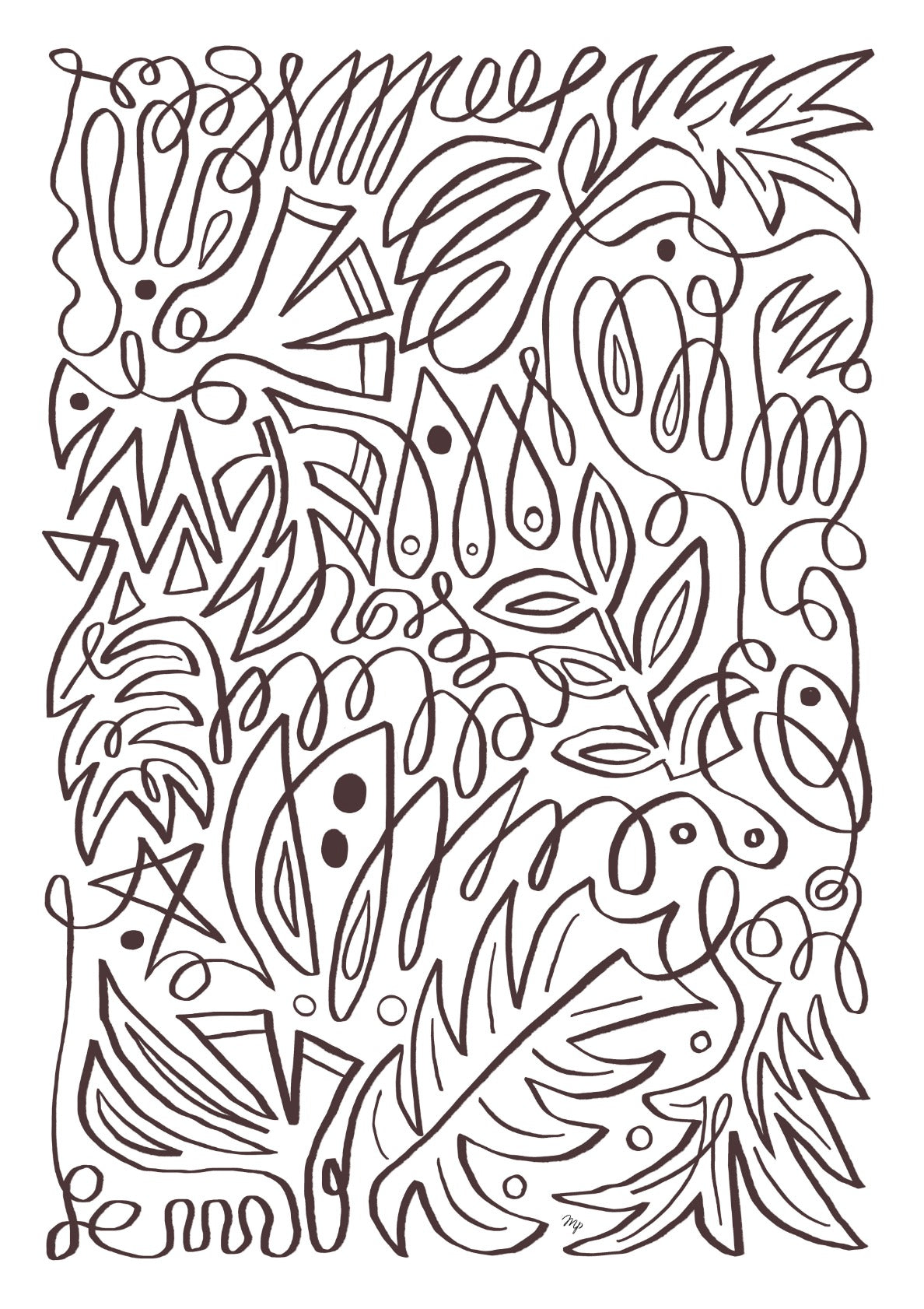 Playful botanical doodles two