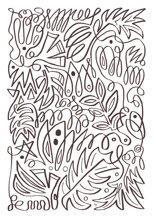 Playful botanical doodles two