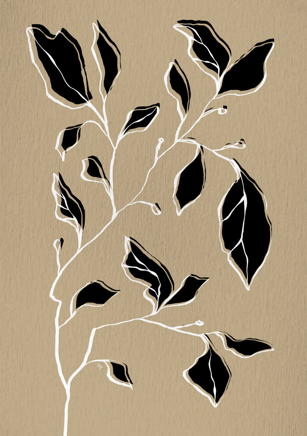 Minimalist Mocha Dry Plant