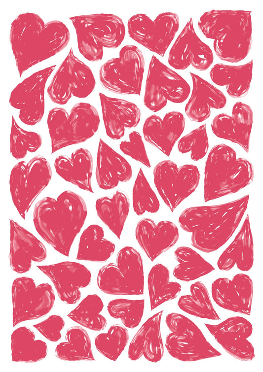Red Sketch Hearts
