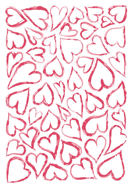 Red Romantic Love Hearts