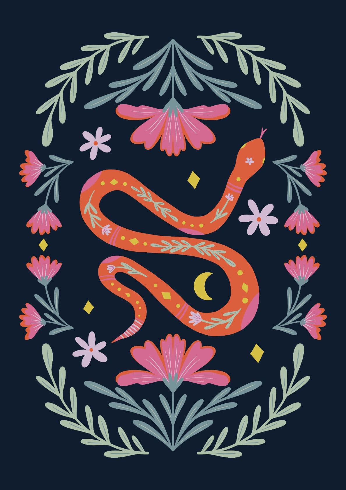 Cute floral snake