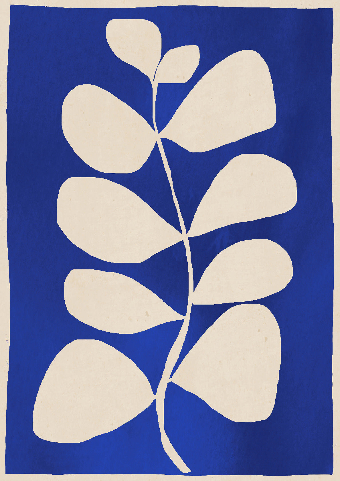 Abstract Minimal Plant Cobalt Blue
