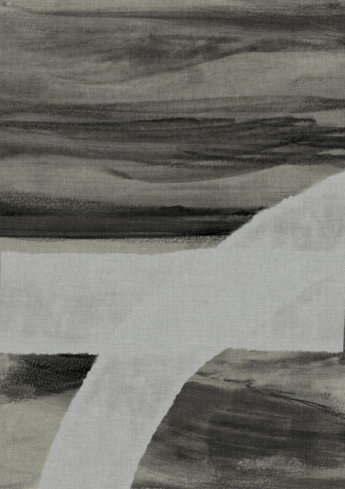 Solitude. Minimalist abstract in black and white.