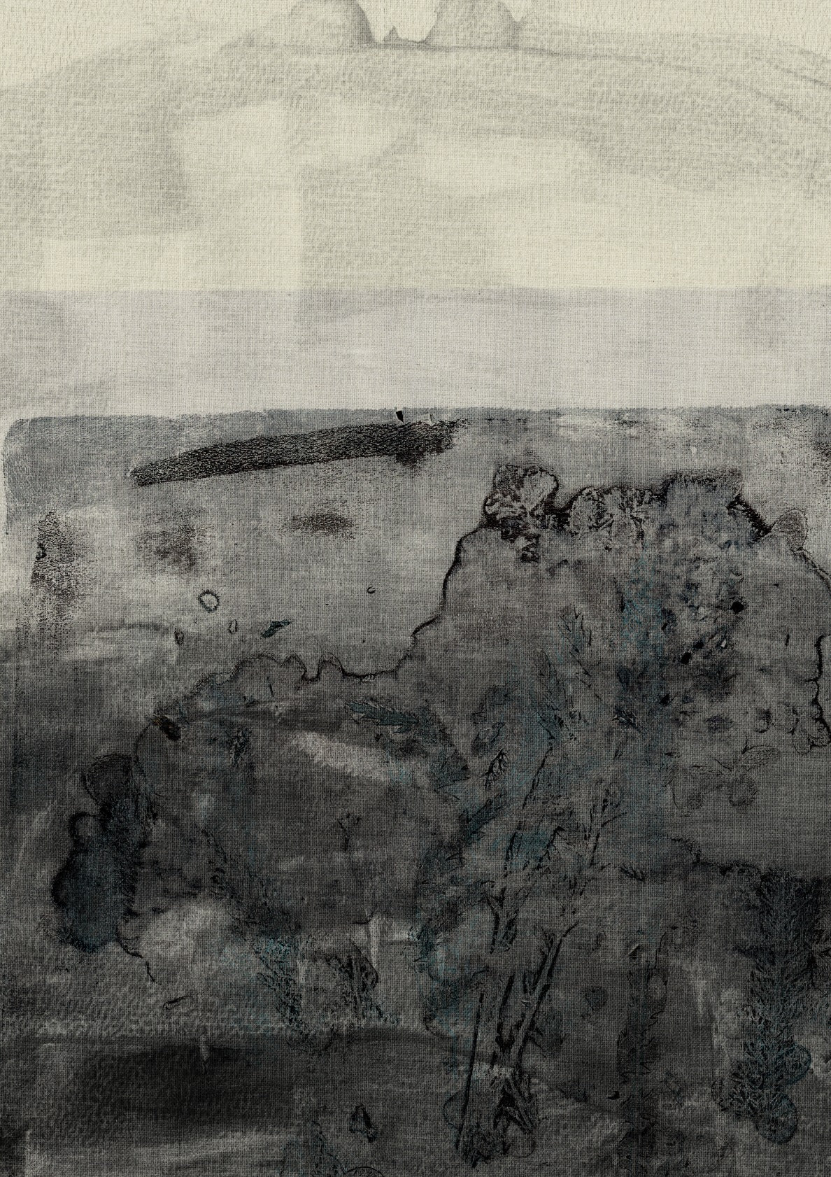 Abstract botanical. Minimalist art in neutral colors.