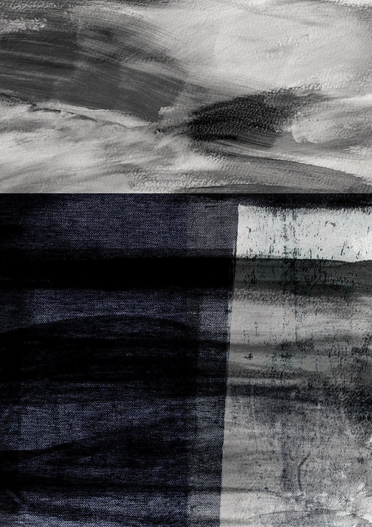 Black ocean. Minimalist abstract seascape. 