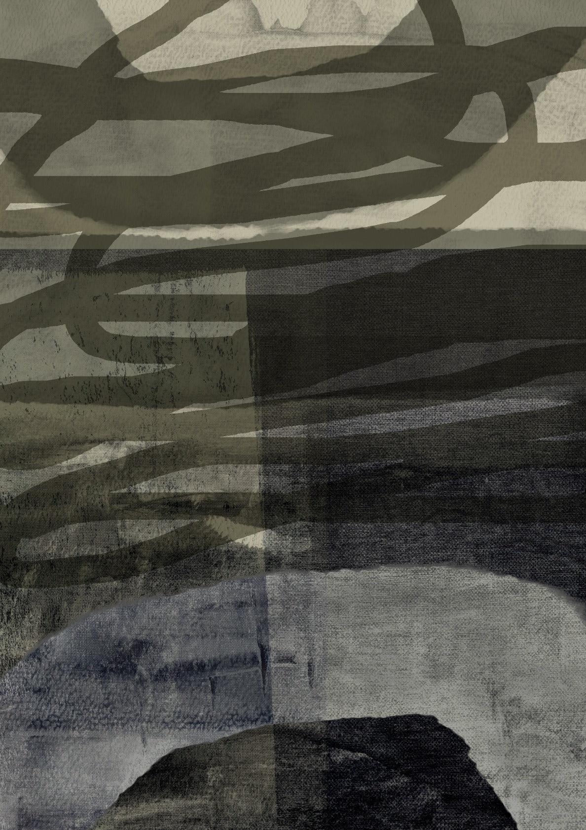 Japandi. Minimalist abstract in neutral colors.