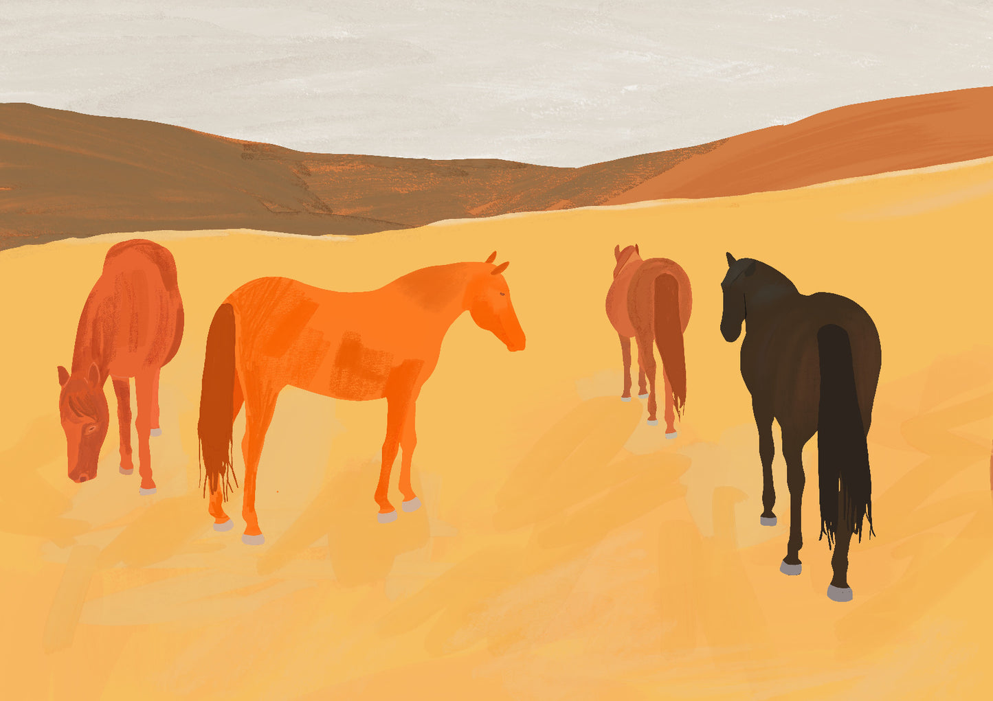 Horses in the Golden Field