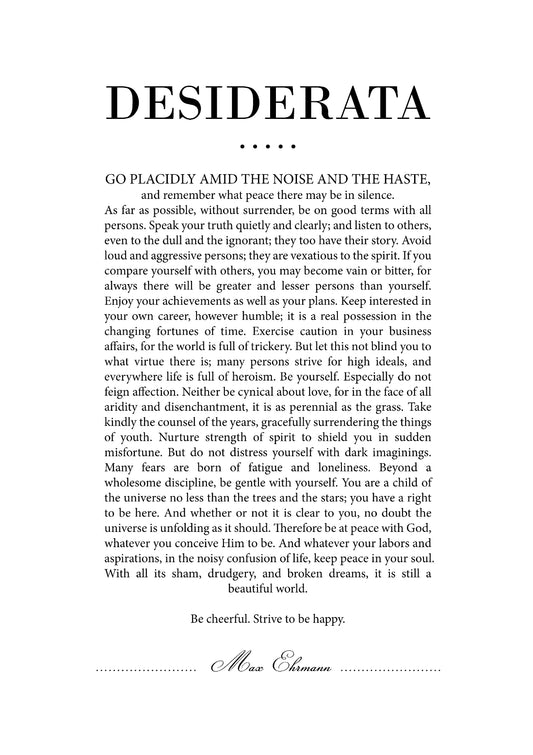 Desiderata 10