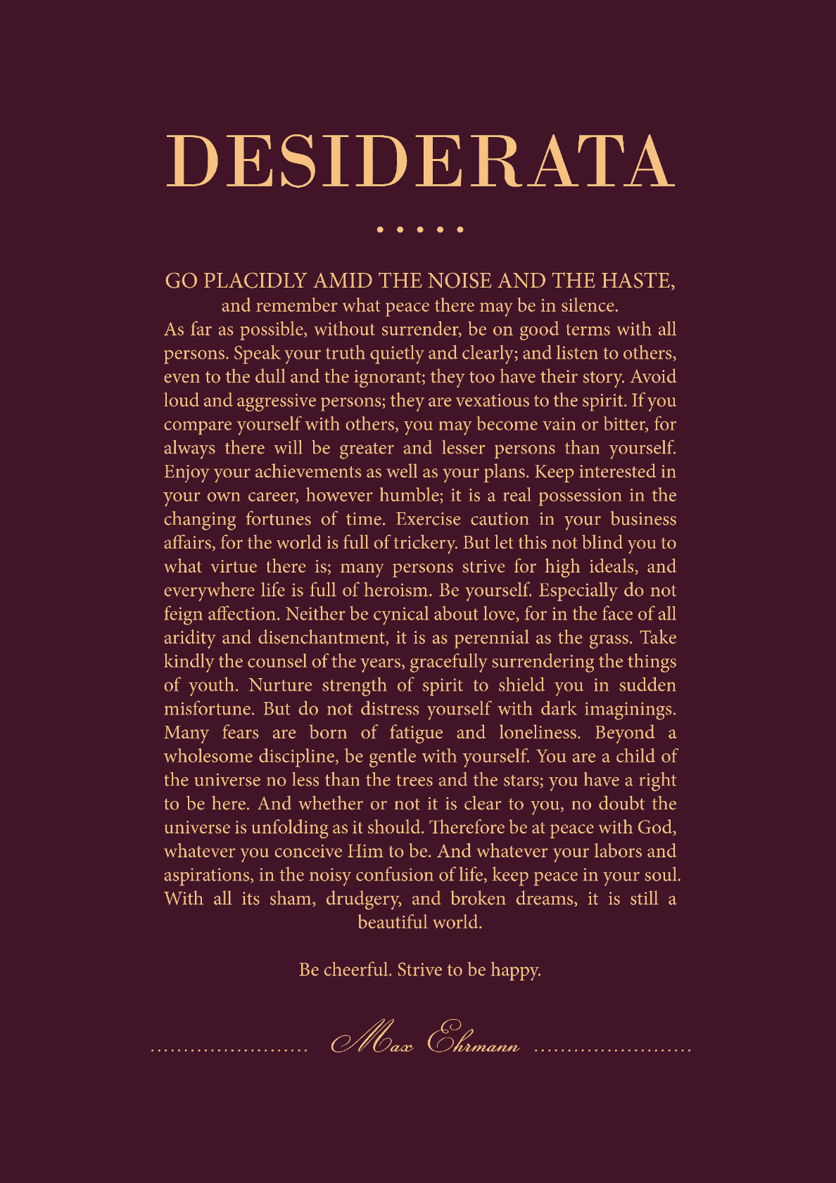 Desiderata 12