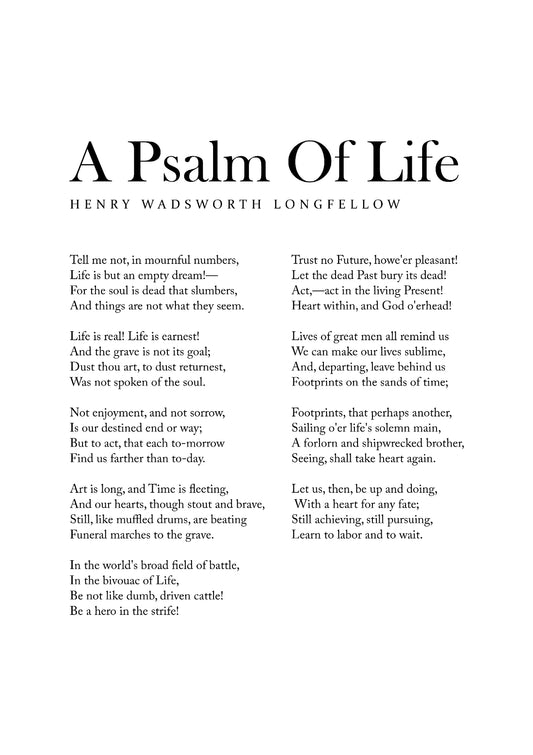 A Psalm Of Life