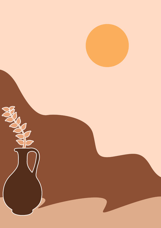 Abstract Mountain And Vase