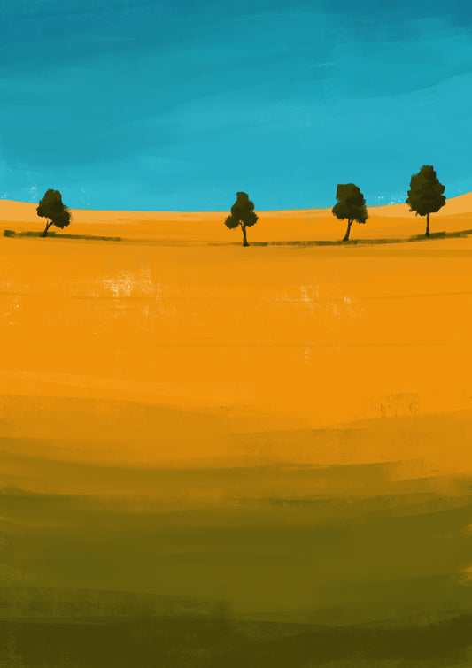 Four Trees On A Meadow