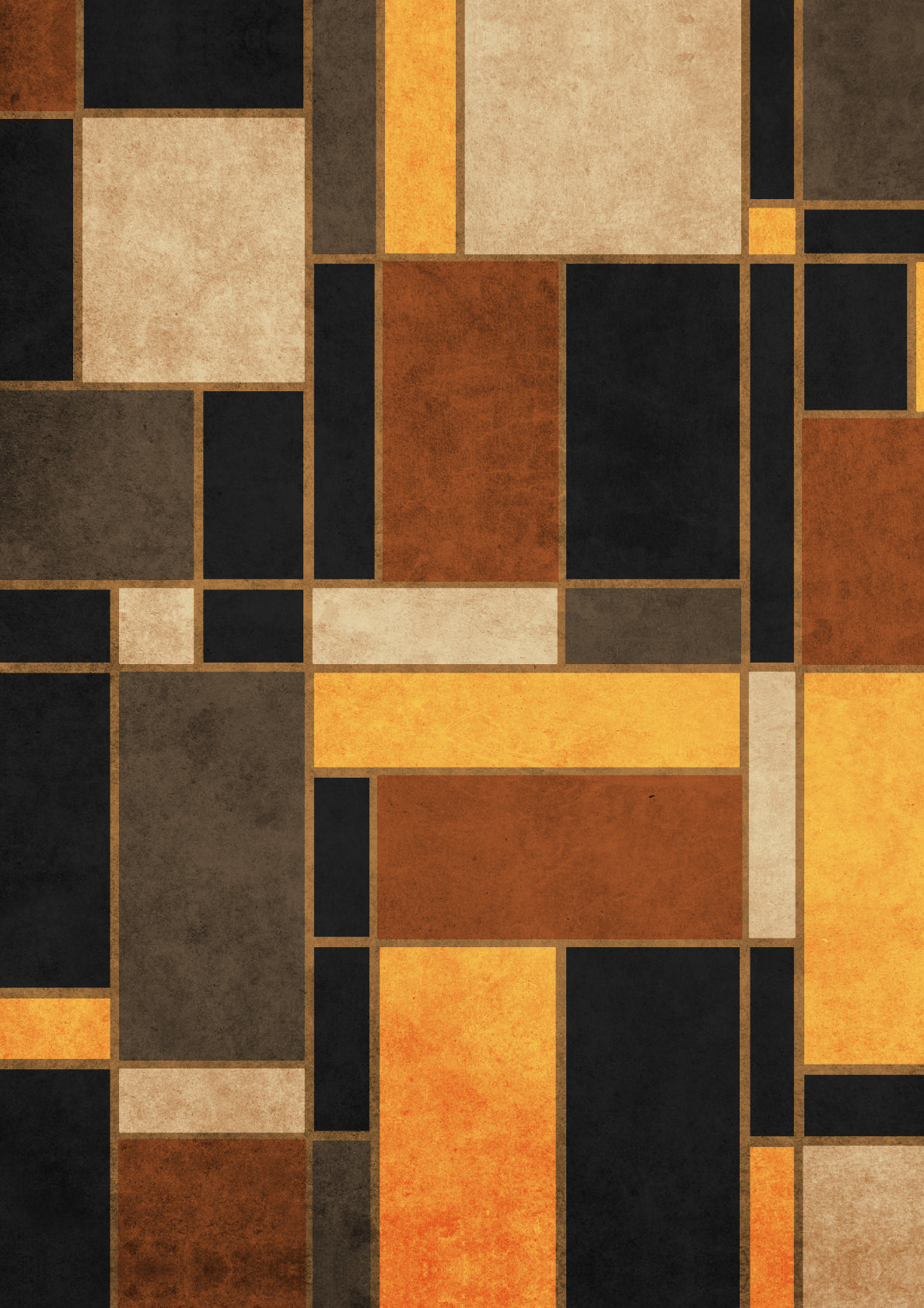 Earth Hues and Mondrian II - Black