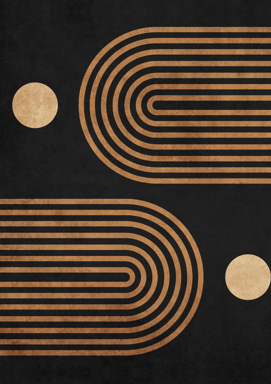 Mirrored Arches on Black - Horizontal