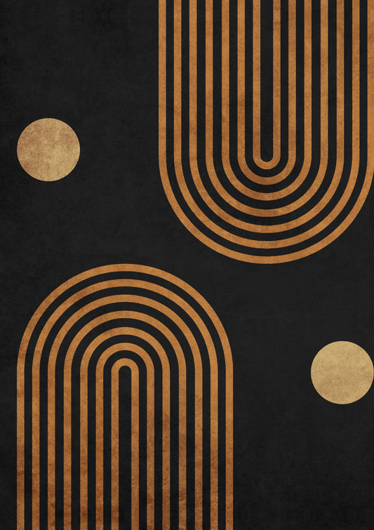 Mirrored Arches on Black - Vertical