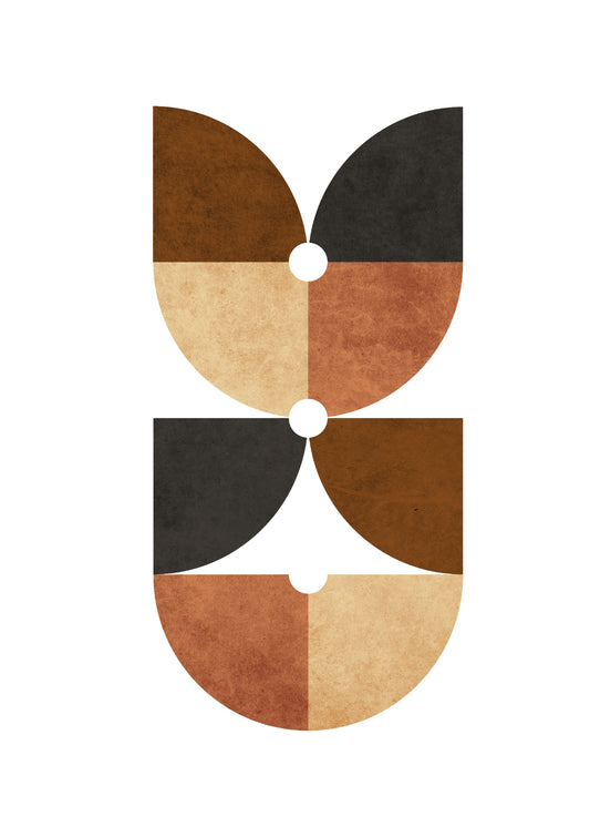 Quarter Circle Pattern in Brown-I