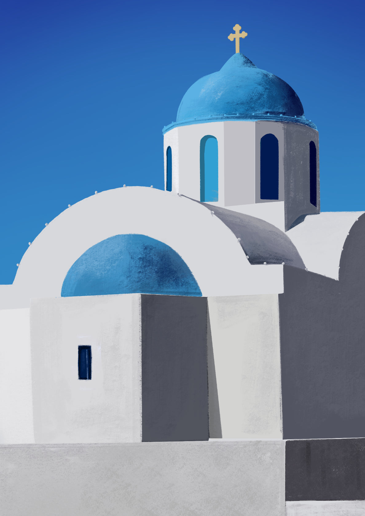 The Blue Dome Church in Oia, Santorini